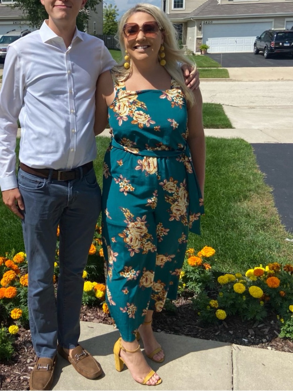 EUC floral jumpsuit
